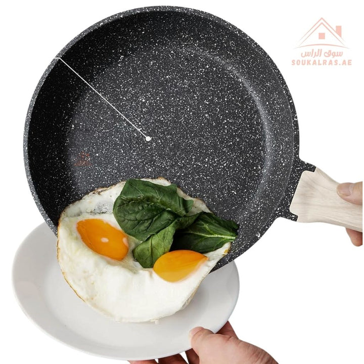 Royalford Multi stone Forged Granite Cookware Set – 9 Pieces | Granite Coating | 6 - Layer Non - Stick | Induction Compatible - Souk Al Ras