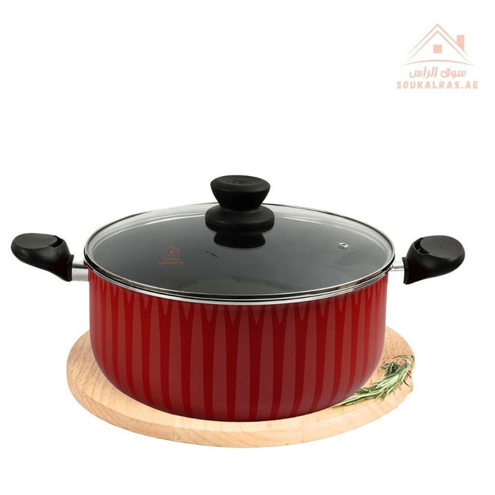 Royalford Scarlet Honeycomb Casserole | Durable Non - Stick Cookware with Tempered Glass Lids - Souk Al Ras