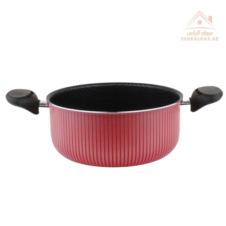 Royalford Scarlet Honeycomb Casserole | Durable Non - Stick Cookware with Tempered Glass Lids - Souk Al Ras