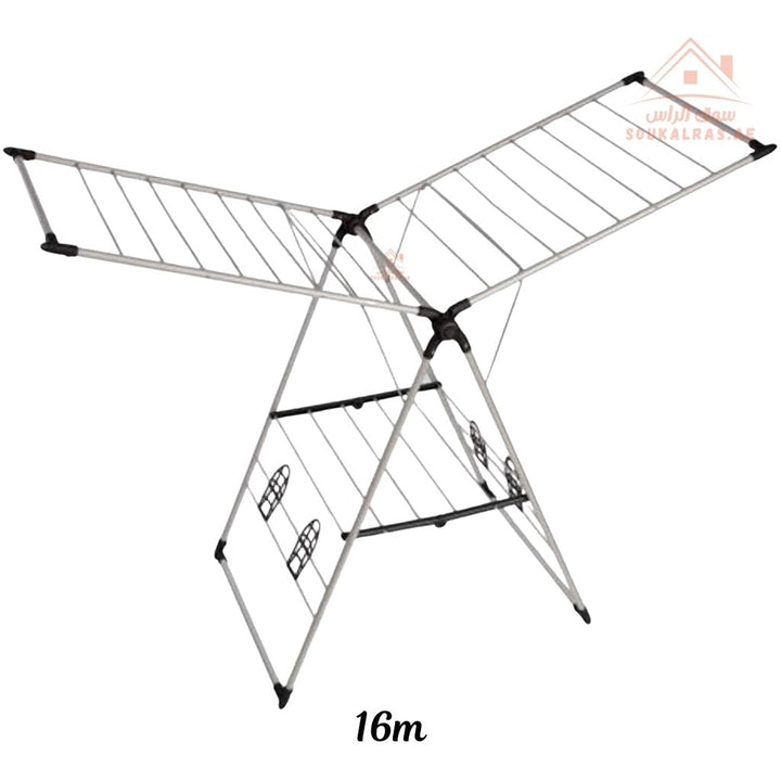 Ruby Clothes Dryer Rack 16m | Foldable Stainless Steel Laundry Stand | Heavy - Duty Indoor & Outdoor Drying Rack - Souk Al Ras