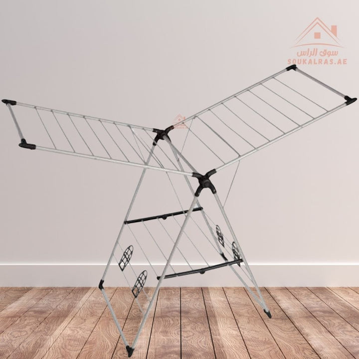 Ruby Clothes Dryer Rack 16m | Foldable Stainless Steel Laundry Stand | Heavy - Duty Indoor & Outdoor Drying Rack - Souk Al Ras