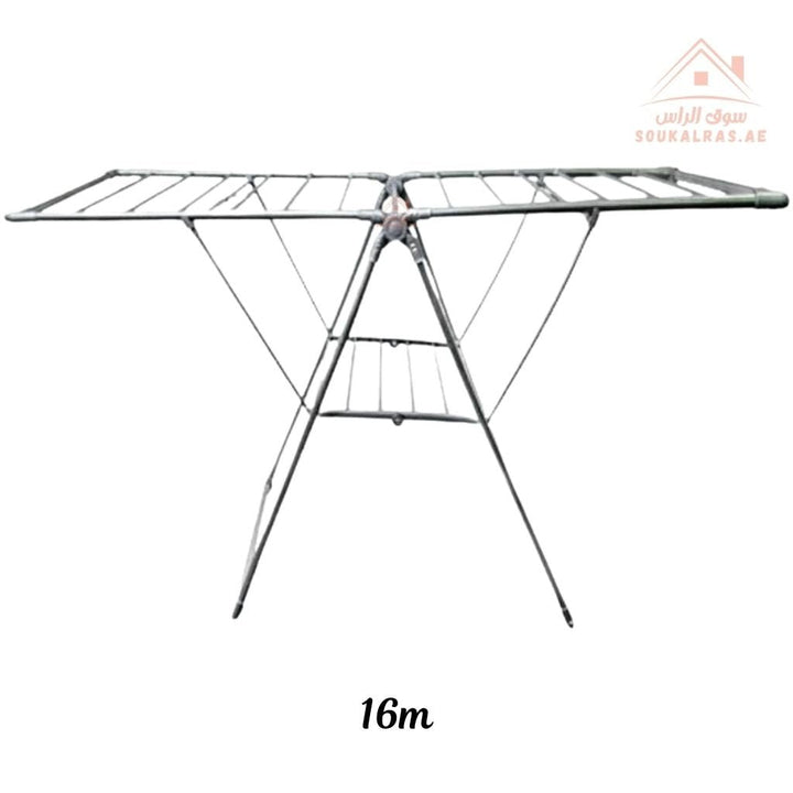 Ruby Clothes Dryer Rack 16m | Foldable Stainless Steel Laundry Stand | Heavy - Duty Indoor & Outdoor Drying Rack - Souk Al Ras
