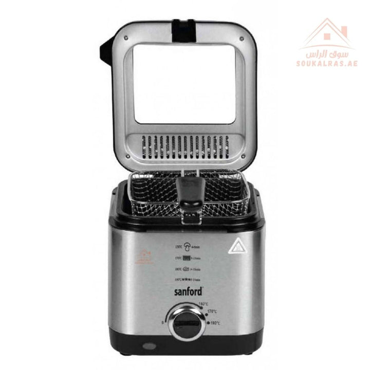 Sanford 1.5L Deep Fryer | 900W | Adjustable Temperature | Stainless Steel Body adjustable temperature (150–190ºC) - Souk Al Ras