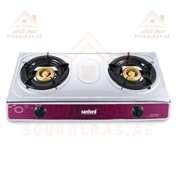 Sanford 2 - Burner Stainless Steel Gas Stove Auto Ignition Low Gas Consumption - Souk Al Ras