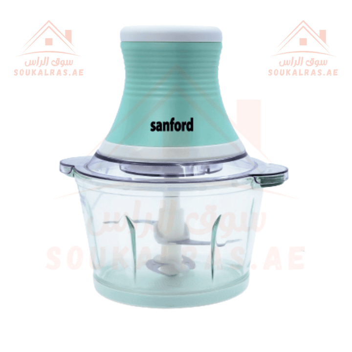 Sanford 2.0L Food Chopper 300W | Stainless Steel Blades | Glass Bowl | Copper Motor | 2 - Year Warranty - Souk Al RasHousehold