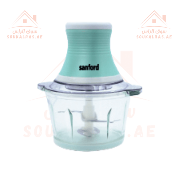 Sanford 2.0L Food Chopper 300W | Stainless Steel Blades | Glass Bowl | Copper Motor | 2 - Year Warranty - Souk Al RasHousehold