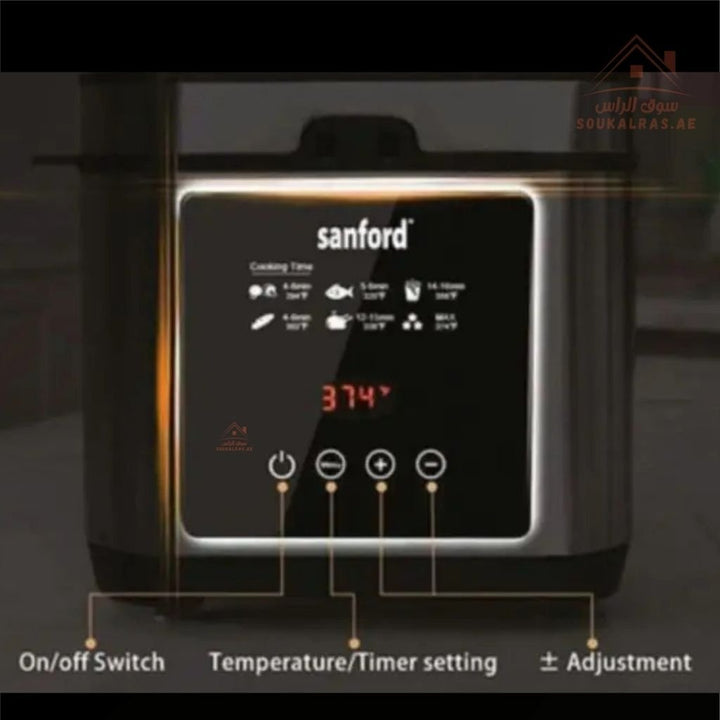 Sanford 2.5L Deep Fryer | 1200W | LED Touch Screen | Stainless Steel Body | Digital Display - Souk Al Ras