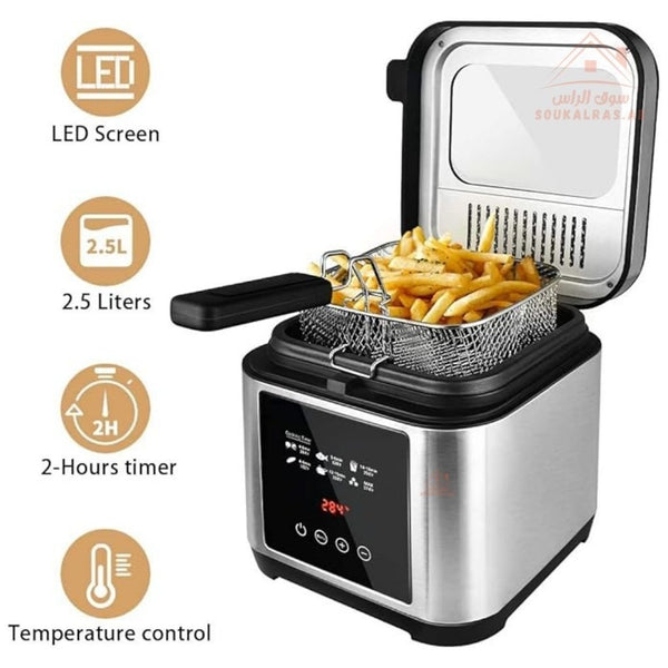 Sanford 2.5L Deep Fryer | 1200W | LED Touch Screen | Stainless Steel Body | Digital Display - Souk Al Ras