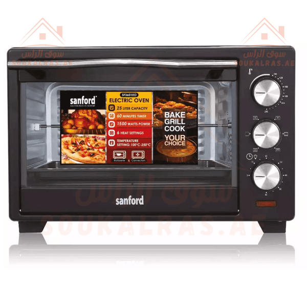 Sanford 25L Electric Oven |1500W High Power | Premium Baking and Grilling | 60 - Minute Timer - Souk Al Ras