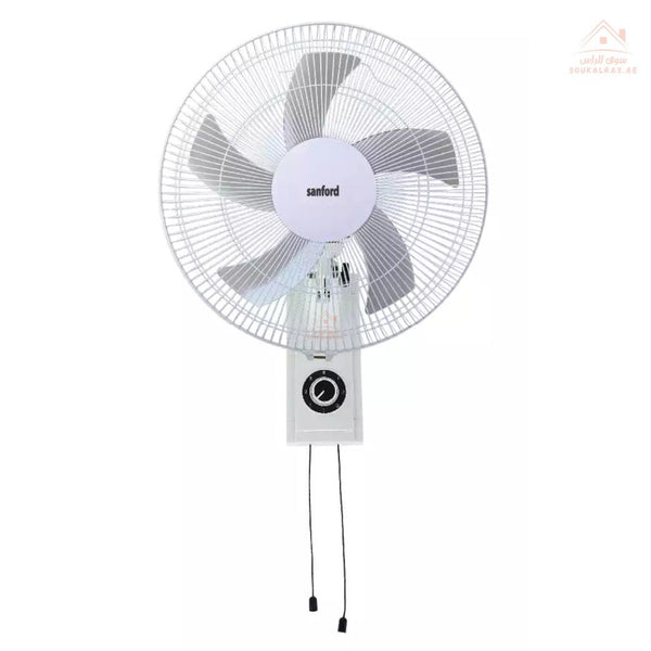Sanford 40 cm Wall Fan | 60W Full Copper Motor | 3 - Speed | 1250RPM | Adjustable Head - Souk Al Ras