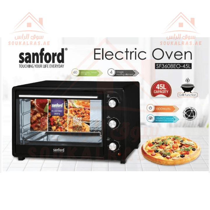 Sanford 45L Electric Oven | 1800W High Power | Premium Baking and Grilling|60 - Minute Timer - Souk Al Ras