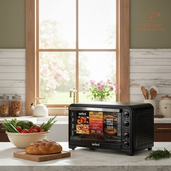 Sanford 48L Electric Oven | 2000W Powerful Heating | Grill, Rotisserie & Convection | 100 - 250°C Temperature Control | Stainless Steel Heating | 60 - Min Timer - Souk Al Ras