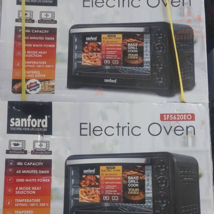 Sanford 48L Electric Oven | 2000W Powerful Heating | Grill, Rotisserie & Convection | 100 - 250°C Temperature Control | Stainless Steel Heating | 60 - Min Timer - Souk Al Ras