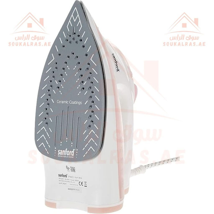 Sanford Ceramic Steam Iron - Self - Clean Feature - Ergonomic Design| Pink | Efficient Ironing Solution - Souk Al Ras