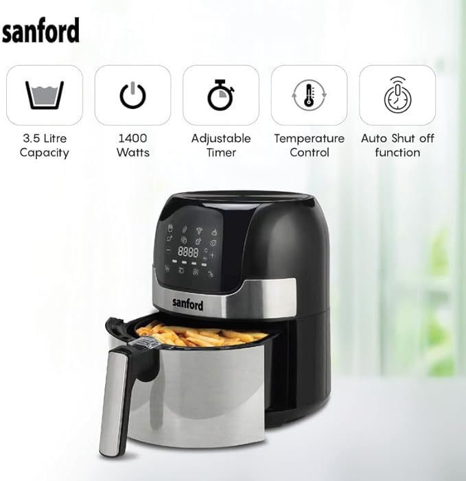 Sanford Digital Air Fryer | 8 Preset Menus Oil - Free Cooking with Vortex Technolog - Souk Al Ras