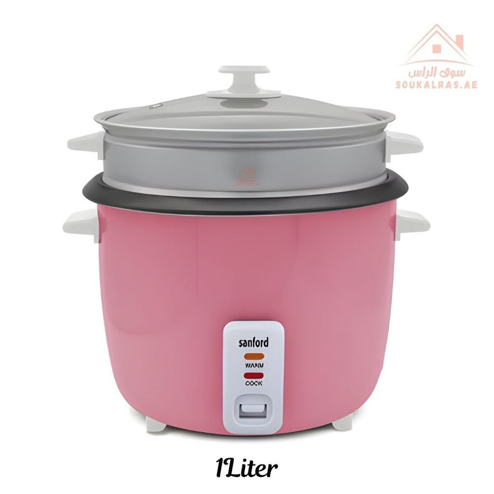 Sanford Rice Cooker | 1.0L Capacity | 400W Power | Automatic Cooking & Keep Warm Function, Mix Colors - Souk Al Ras