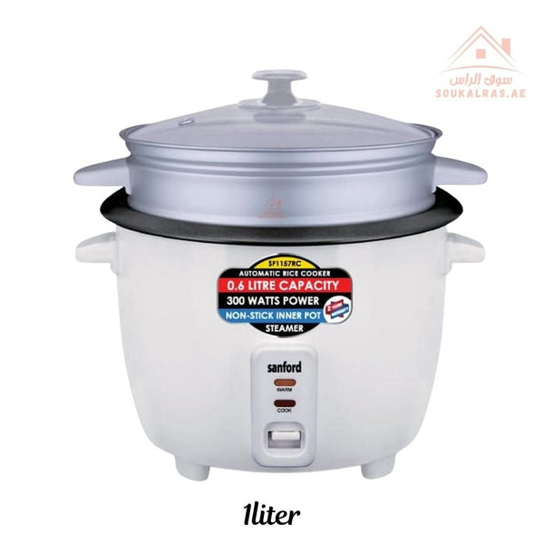Sanford Rice Cooker | 1.0L Capacity | 400W Power | Automatic Cooking & Keep Warm Function, Mix Colors - Souk Al Ras
