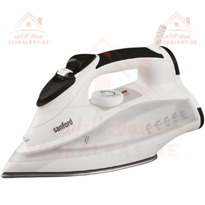 Sanford Stainless Steel Iron | White | Durable & Efficient Ironing - Souk Al Ras