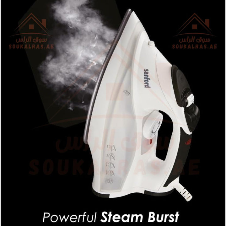 Sanford Stainless Steel Iron | White | Durable & Efficient Ironing - Souk Al Ras