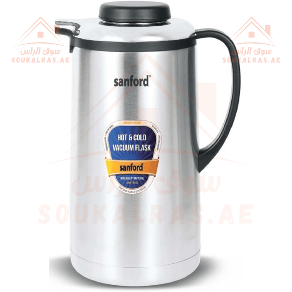 Sanford Stainless Steel Vacuum Flask 1 L | 24 - Hour Hot & Cold Retention | Durable Handle - Souk Al Ras