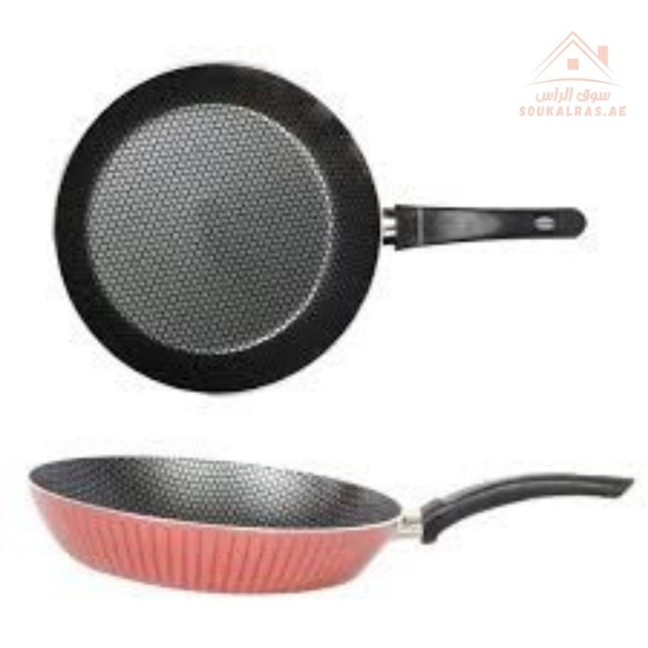 Scarlet Honeycomb Frypan | Durable Aluminum Body | 3 - Layer Non - Stick Coating & Heat - Resistant Handle - Souk Al Ras