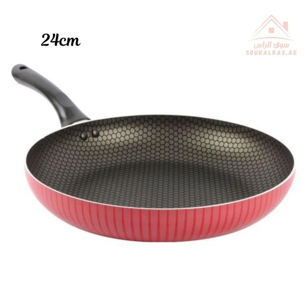 Scarlet Honeycomb Frypan | Durable Aluminum Body | 3 - Layer Non - Stick Coating & Heat - Resistant Handle - Souk Al Ras
