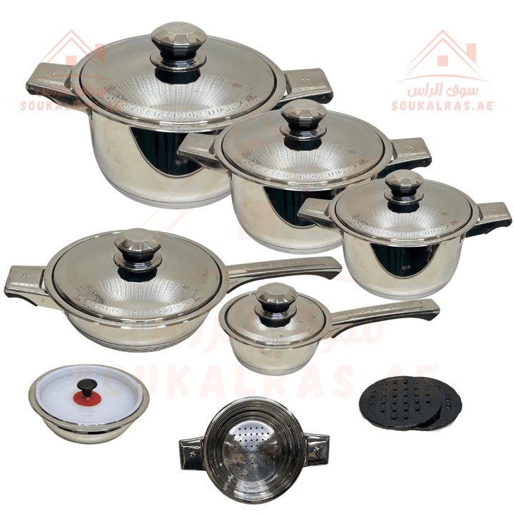 Silit German 15 - Piece 18/10 Stainless Steel Cookware Set - High - Quality, Durable & Stylish|1 - Year Warranty - Souk Al Ras