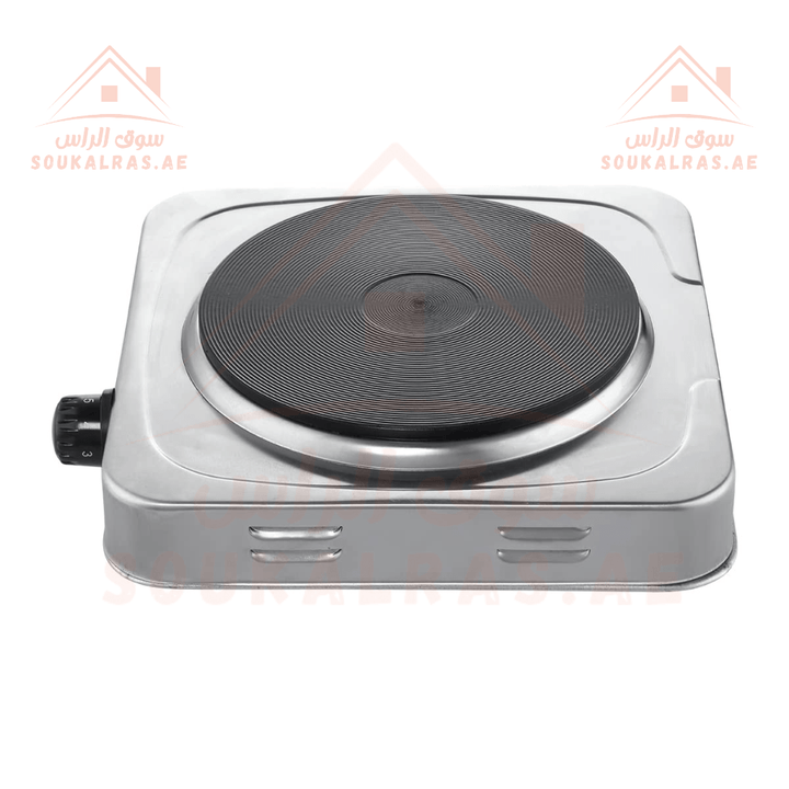 silver Single Burner Electric Flat Stove - Best for travelling - Souk Al RasHousehold