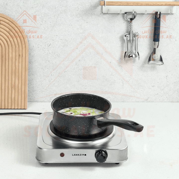 silver Single Burner Electric Flat Stove - Best for travelling - Souk Al RasHousehold