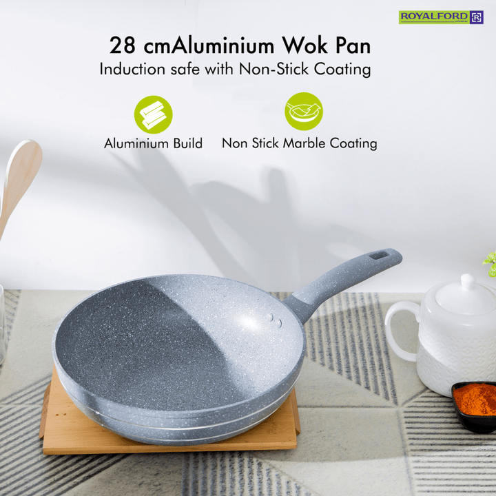 Smart Wok Pan with Durable Marble Coating 26Cm - Souk Al RasPots & Pans