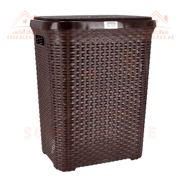 Square Laundry Basket with Portable Handles and Lid - Souk Al RasHousehold