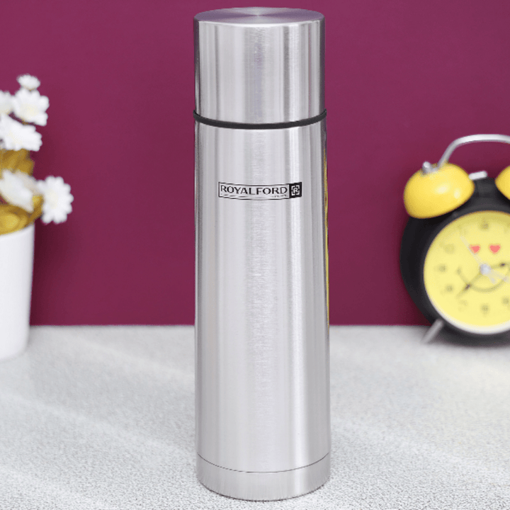 Stainless Steel 1000ml Vacuum Flask - Heat Insulated Thermos - Souk Al RasWater Bottles