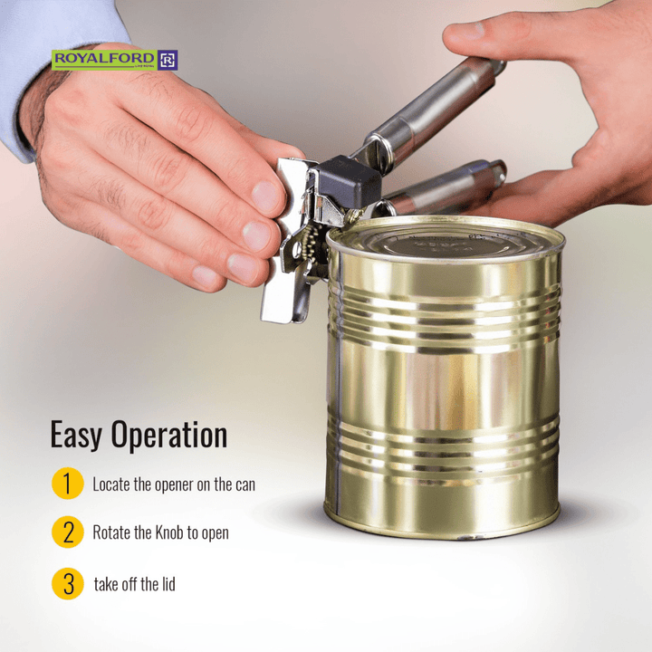 Stainless Steel Can Opener with Tube Handle Steel 3In1 Versatile - Souk Al RasKitchen Accessories