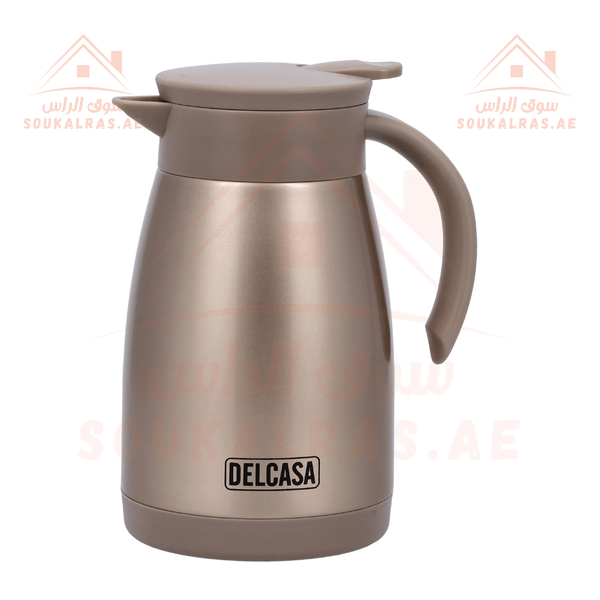 Stainless Steel Coffee Pot, 1000ml Double Wall Flask - Keeps Drinks Hot or Cold - Souk Al RasVacuum Flasks and Thermos