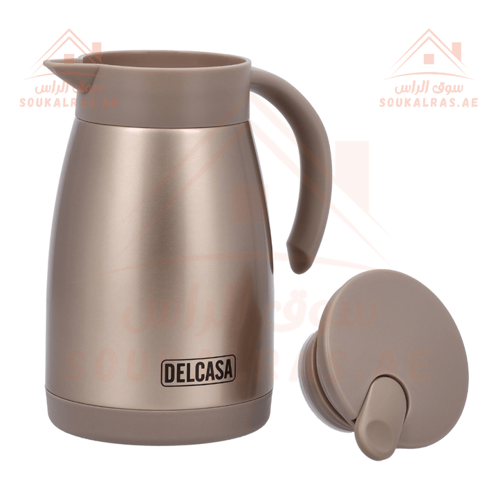 Stainless Steel Coffee Pot, 1000ml Double Wall Flask - Keeps Drinks Hot or Cold - Souk Al RasVacuum Flasks and Thermos