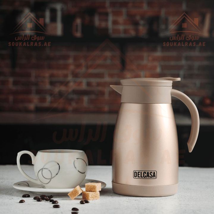 Stainless Steel Coffee Pot, 750ml Vacuum Flask - Keeps Drinks Hot or Cold - Souk Al RasVacuum Flasks and Thermos