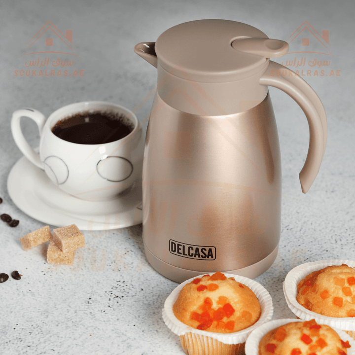 Stainless Steel Coffee Pot, 750ml Vacuum Flask - Keeps Drinks Hot or Cold - Souk Al RasVacuum Flasks and Thermos