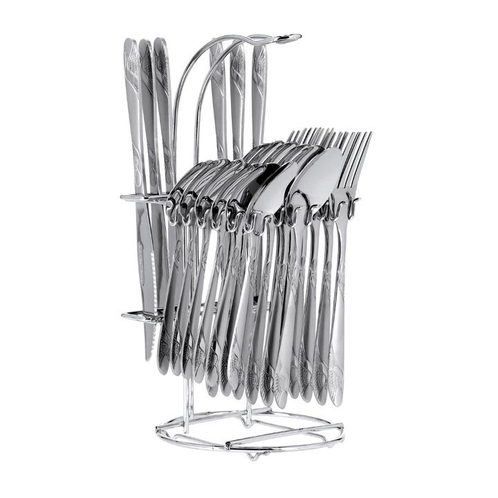 Stainless Steel Cutlery Set, Durable & Compact Design 24Pcs - Souk Al RasCutlery Sets