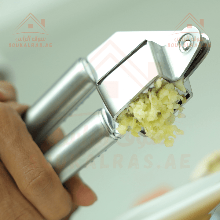 Stainless Steel Garlic Press | Professional Grade | Easy Clean | Rustproof - Souk Al RasGraters Choppers Peelers Mashers & Slicers