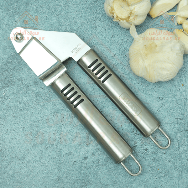 Stainless Steel Garlic Press | Professional Grade | Easy Clean | Rustproof - Souk Al RasGraters Choppers Peelers Mashers & Slicers