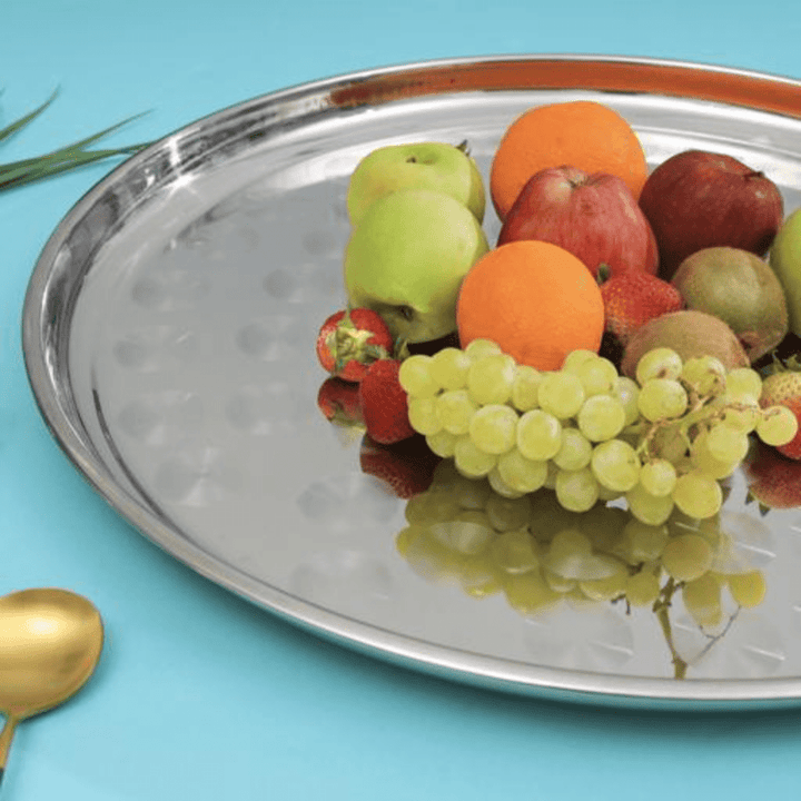 Stainless Steel Group Serving Tray 48CM - Souk Al RasServing Dishes Trays & Platters