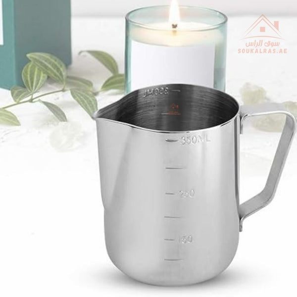 Stainless Steel Milk Frothing Pitcher | Measuring Jug with Handle | Ideal for Coffee, Latte, Cappuccino, and More - Souk Al Ras