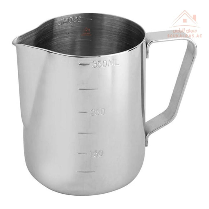 Stainless Steel Milk Frothing Pitcher | Measuring Jug with Handle | Ideal for Coffee, Latte, Cappuccino, and More - Souk Al Ras