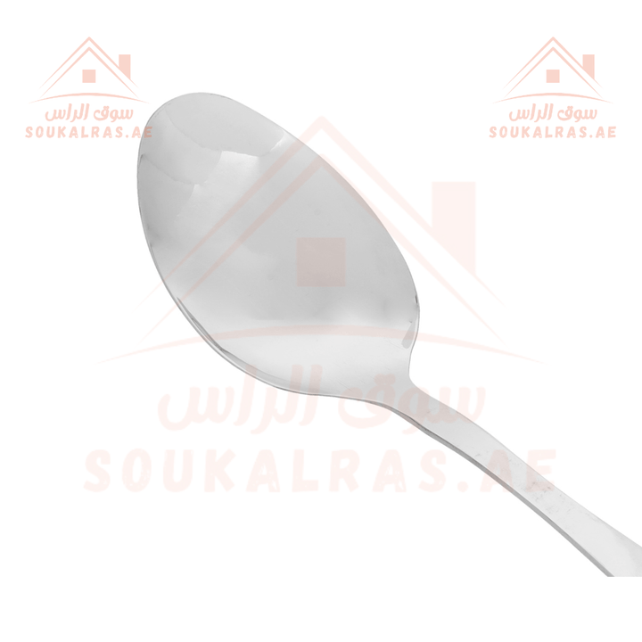 Stainless Steel Serving Spoon with Wood Finish Handle - Elegant & Stain Resistant - Souk Al RasSpoons & Forks