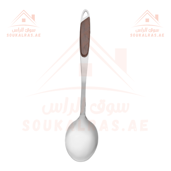 Stainless Steel Serving Spoon with Wood Finish Handle - Elegant & Stain Resistant - Souk Al RasSpoons & Forks