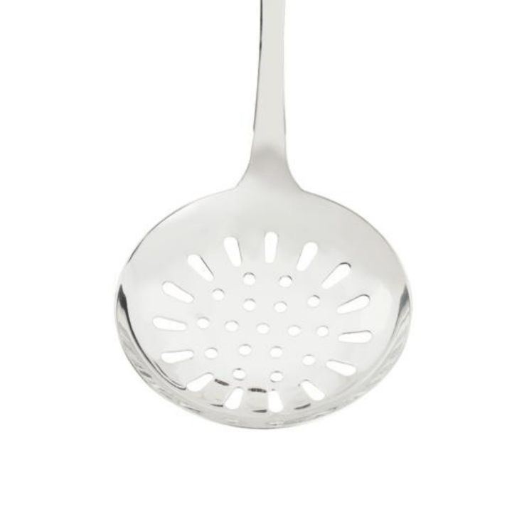 Stainless Steel Skimmer with Wooden Finish Handle - Slotted Skimmer Spoon - Souk Al RasSpatulas Whisks & Turning Spoons