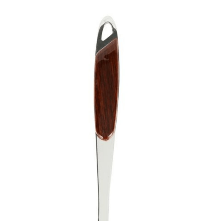 Stainless Steel Skimmer with Wooden Finish Handle - Slotted Skimmer Spoon - Souk Al RasSpatulas Whisks & Turning Spoons