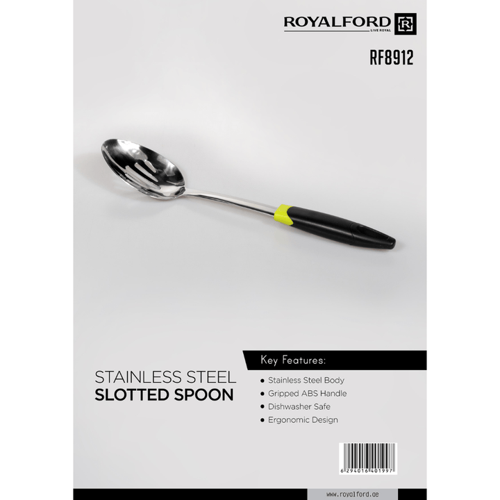 Stainless Steel Slotted Spoon with ABS Handle|Heavy - duty stainless steel design. - Souk Al RasSpatulas Whisks & Turning Spoons