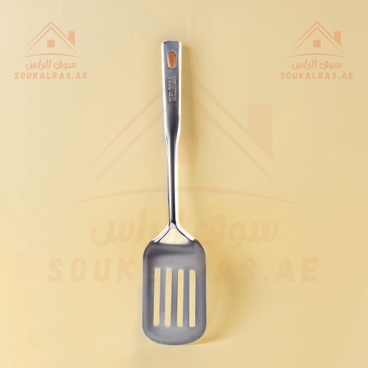 Stainless Steel Slotted Turning Spatula, 11 Inch, Silver - Souk Al RasSpatulas Whisks & Turning Spoons