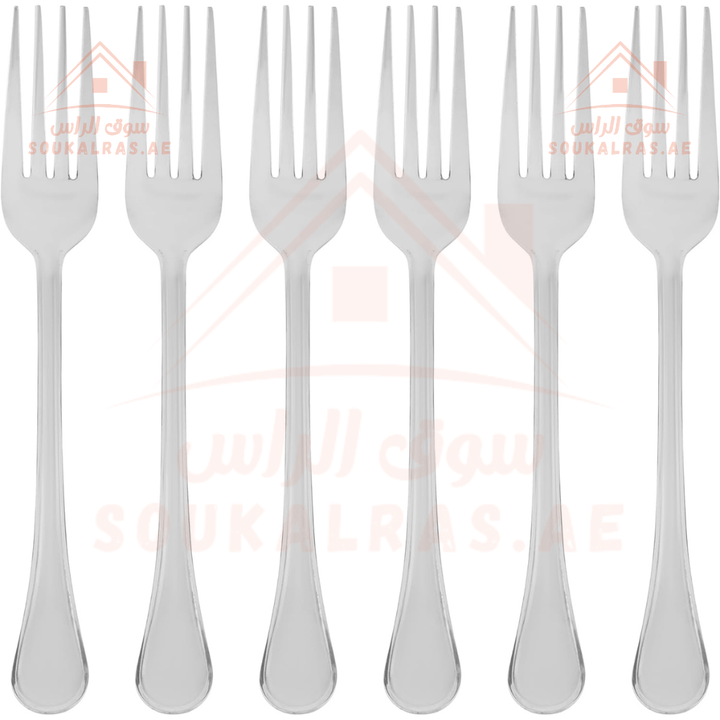 Stainless Steel Table Fork, 6 Pieces - Souk Al RasSpoons & Forks